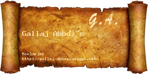 Gallaj Abbás névjegykártya